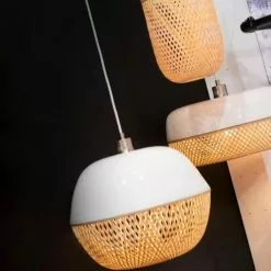 Good & Mojo Suspensions Suspension Bambou Naturel D40/H22cm -Luminaires Soldes suspension bambou naturel d40 h22cm 2