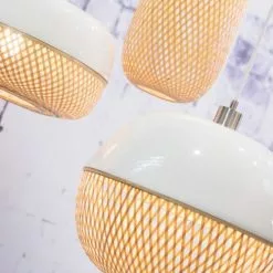 Good & Mojo Suspensions Suspension Bambou Naturel D40/H22cm -Luminaires Soldes suspension bambou naturel d40 h22cm 3