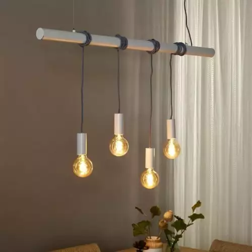 Lucide Suspensions Suspension Barre 4 Lumières En Métal L120cm 2 Lucide Suspensions Suspension Barre 4 Lumières En Métal L120cm – Image 2