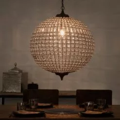 Maisons Du Monde Suspensions Suspension Boule à Pampilles Et Métal Coloris Rouille -Luminaires Soldes suspension boule a pampilles et metal coloris rouille 1000 1 8 130306 6