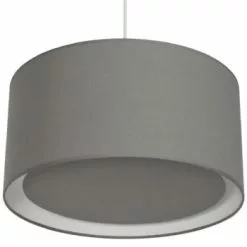 Metropolight Suspensions Suspension Cylindre Avec Diffuseur Textile Gris D39cm -Luminaires Soldes suspension cylindre avec diffuseur textile gris d39cm 4