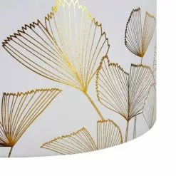 Decoratie Suspensions Suspension Cylindrique Blanc Doré D40cm -Luminaires Soldes suspension cylindrique blanc dore d40cm 2