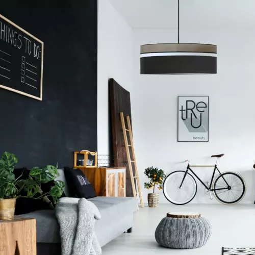 Kauze Luminaires Suspensions Suspension Déco Noir Et Gris Ø 55 3 Kauze Luminaires Suspensions Suspension Déco Noir Et Gris Ø 55 – Image 3