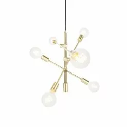 QAZQA Suspensions Suspension En Acier Doré/laiton -Luminaires Soldes suspension en acier dore laiton 1