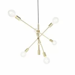 QAZQA Suspensions Suspension En Acier Doré/laiton -Luminaires Soldes suspension en acier dore laiton 2