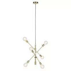 QAZQA Suspensions Suspension En Acier Doré/laiton -Luminaires Soldes suspension en acier dore laiton 3