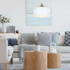 Lussiol Lighting Suspensions Suspension En Bois Blanc D. 35 Cm -Luminaires Soldes suspension en bois blanc d 35 cm 2