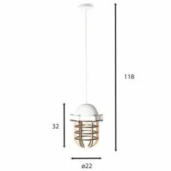 Now’s Home Suspensions Suspension En Bois Et Métal Blanc -Luminaires Soldes suspension en bois et metal blanc 5