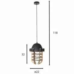 Now’s Home Suspensions Suspension En Bois Et Métal Noir -Luminaires Soldes suspension en bois et metal noir 2