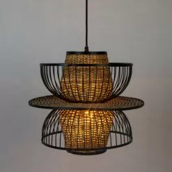 Drawer Suspensions Suspension En Cannage D40x35cm Naturel -Luminaires Soldes suspension en cannage d40x35cm naturel 2