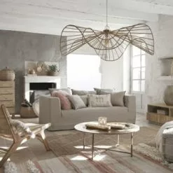 Maisons Du Monde Suspensions Suspension En Fibre Végétale Tressée Et Métal Doré -Luminaires Soldes suspension en fibre vegetale tressee et metal dore 1000 12 4 212138 3