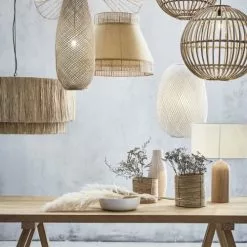 Maisons Du Monde Suspensions Suspension En Fibre Végétale Tressée Et Métal Doré -Luminaires Soldes suspension en fibre vegetale tressee et metal dore 1000 12 4 212138 4