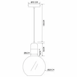 Lucide Suspensions Suspension En Glass Fume -Luminaires Soldes suspension en glass fume 3