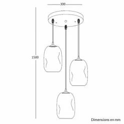 Keria Suspensions Suspension En Glass Noir -Luminaires Soldes suspension en glass noir 13