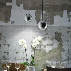 Keria Suspensions Suspension En Métal Argente -Luminaires Soldes suspension en metal argente 4