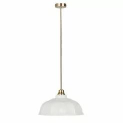 Maisons Du Monde Suspensions Suspension En Métal Doré Et Céramique Blanche