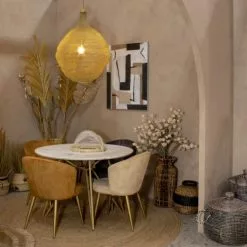 Now’s Home Suspensions Suspension En Métal Filaire Doré Ronde D73cm -Luminaires Soldes suspension en metal filaire dore ronde d73cm 4