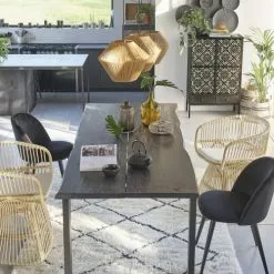 Maisons Du Monde Suspensions Suspension En Métal Noir Et 3 Abat-jours En Corde Tressés -Luminaires Soldes suspension en metal noir et 3 abat jours en corde tresses 1000 15 38 210696 3