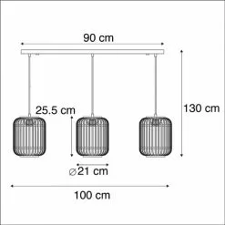 QAZQA Suspensions Suspension En Rotin Beige -Luminaires Soldes suspension en rotin beige 2