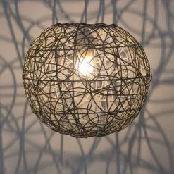 Keria Suspensions Suspension En Rotin Gris -Luminaires Soldes suspension en rotin gris 3