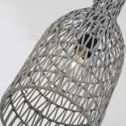 Lussiol Lighting Suspensions Suspension En Rotin Gris D. 19 Cm -Luminaires Soldes suspension en rotin gris d 19 cm 2