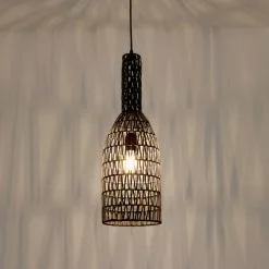 Lussiol Lighting Suspensions Suspension En Rotin Noir D. 19 Cm -Luminaires Soldes suspension en rotin noir d 19 cm 2