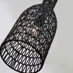 Lussiol Lighting Suspensions Suspension En Rotin Noir D. 19 Cm -Luminaires Soldes suspension en rotin noir d 19 cm 3
