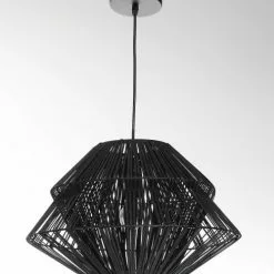 Lussiol Lighting Suspensions Suspension En Rotin Noir D. 45 Cm -Luminaires Soldes suspension en rotin noir d 45 cm 3