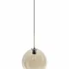 Dyberg Larsen Suspensions Suspension En Verre Ambre Et Laiton, H 30 Cm D 30 Cm