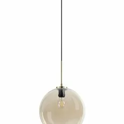 Dyberg Larsen Suspensions Suspension En Verre Ambre Et Laiton, H 30 Cm D 30 Cm