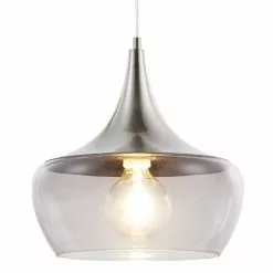 Keria Suspensions Suspension En Verre Argenté -Luminaires Soldes suspension en verre argente 8