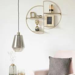 Maisons Du Monde Suspensions Suspension En Verre Fumé Et Métal Doré -Luminaires Soldes suspension en verre fume et metal dore 1000 1 8 195127 2