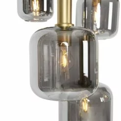 QAZQA Suspensions Suspension En Verre Gris -Luminaires Soldes suspension en verre gris 5