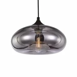 Lussiol Lighting Suspensions Suspension En Verre Gris D. 28 Cm