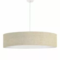 Abat-jours Suspensions Suspension Imprimée Effet Lin Beige T 50 X H 25