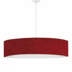 Abat-jours Suspensions Suspension Imprimée Effet Lin Beige T 50 X H 25 -Luminaires Soldes suspension imprimee effet lin lie de vin t 50 x h 25