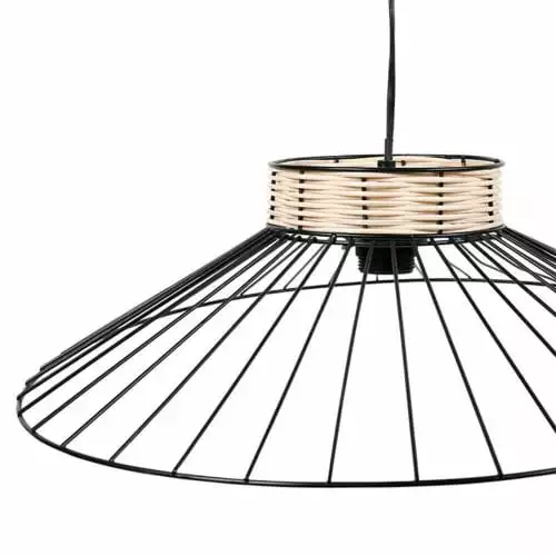 Decoratie Suspensions Suspension Métal Filaire Et Rotin D62cm 2 Decoratie Suspensions Suspension Métal Filaire Et Rotin D62cm – Image 2