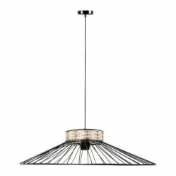 Decoratie Suspensions Suspension Métal Filaire Et Rotin D62cm 6 Decoratie Suspensions Suspension Métal Filaire Et Rotin D62cm -Luminaires Soldes suspension metal filaire et rotin d62cm 2