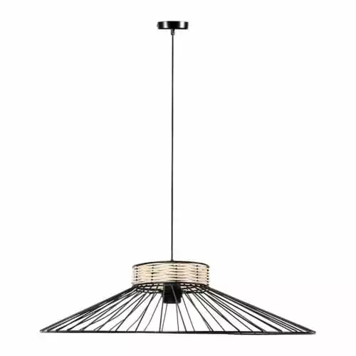 Decoratie Suspensions Suspension Métal Filaire Et Rotin D62cm 3 Decoratie Suspensions Suspension Métal Filaire Et Rotin D62cm – Image 3