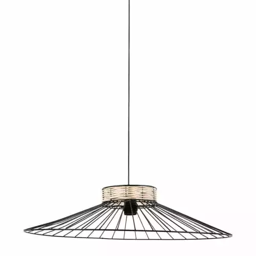 Decoratie Suspensions Suspension Métal Filaire Et Rotin D62cm 1 Decoratie Suspensions Suspension Métal Filaire Et Rotin D62cm