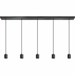 Deladeco Suspensions Suspension Moderne En Métal Noir 200 Cm