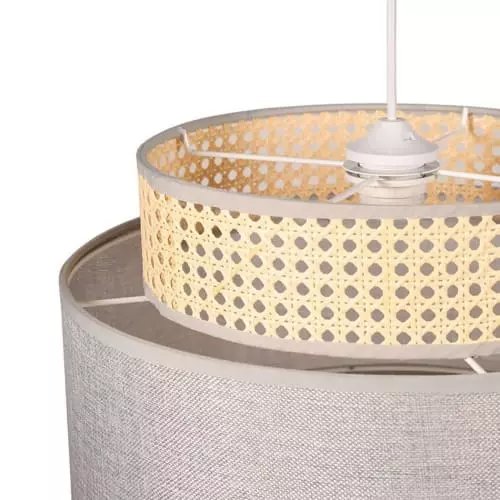 Decoratie Suspensions Suspension Ronde Gigogne Cannage Gris D40cm 2 Decoratie Suspensions Suspension Ronde Gigogne Cannage Gris D40cm – Image 2