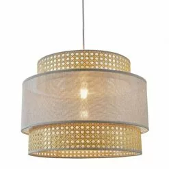 Decoratie Suspensions Suspension Ronde Gigogne Cannage Gris D40cm 6 Decoratie Suspensions Suspension Ronde Gigogne Cannage Gris D40cm -Luminaires Soldes suspension ronde gigogne cannage gris d40cm 2