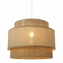 Jardideco Lustres Suspension Ronde Gigogne Rotin Beige D40cm -Luminaires Soldes suspension ronde gigogne rotin beige d40cm 2
