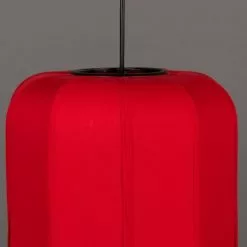Dutchbone Suspensions Suspension Style Lanterne Japonaise D30cm Rouge -Luminaires Soldes suspension style lanterne japonaise d30cm rouge 3