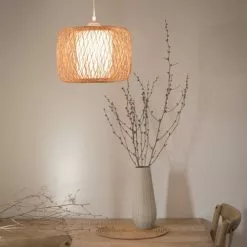 Maisons Du Monde Suspensions Suspension Tambour En Bambou Et Toile Blanche -Luminaires Soldes suspension tambour en bambou et toile blanche 1000 2 3 199837 3