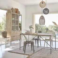 Maisons Du Monde Suspensions Suspension Triple En Rotin Tressé Beige Et Noir -Luminaires Soldes suspension triple en rotin tresse beige et noir 1000 10 38 210368 3