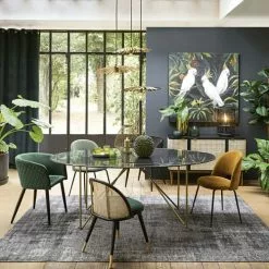 Maisons Du Monde Suspensions Suspension Triple Feuilles De Palmier En Métal Doré -Luminaires Soldes suspension triple feuilles de palmier en metal dore 1000 13 24 201293 3